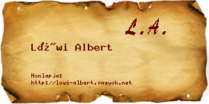 Löwi Albert névjegykártya